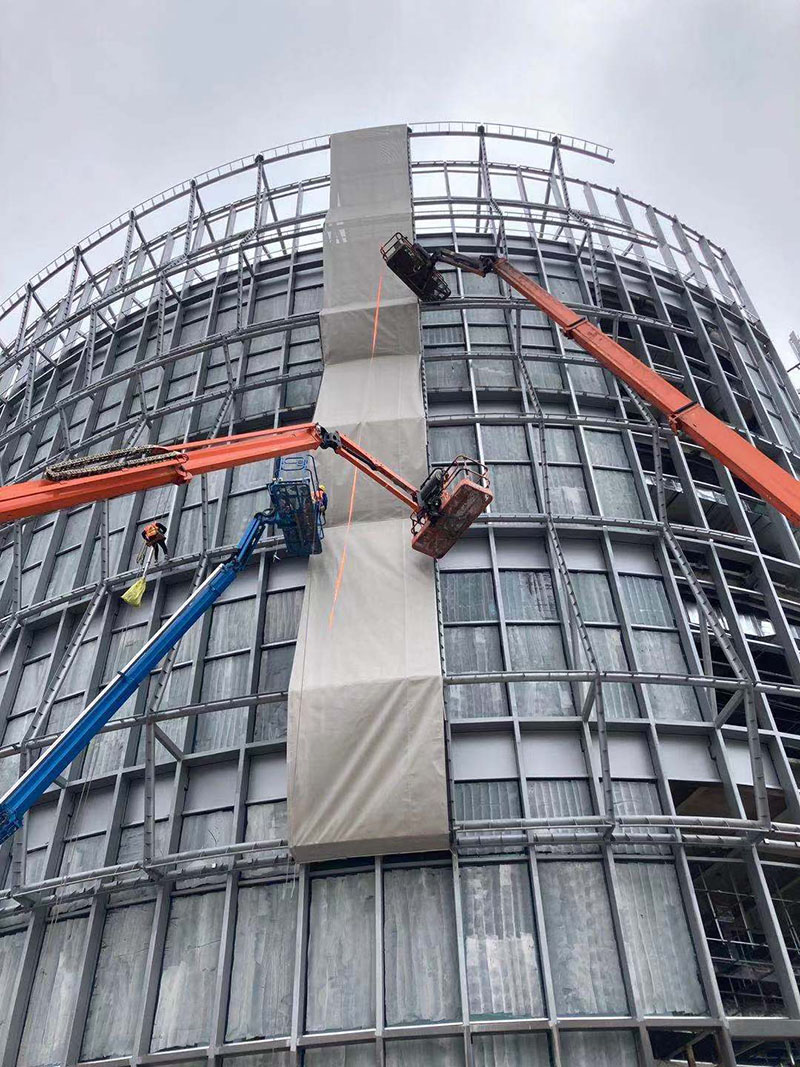 萬豪空間結(jié)構(gòu)員工到紹興國際會(huì)展中心PTFE外立面網(wǎng)格膜項(xiàng)目學(xué)習(xí)交流