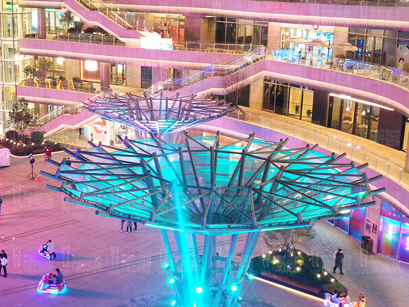 石家莊東南智匯城倒傘ETFE膜結(jié)構(gòu)項(xiàng)目夜景欣賞