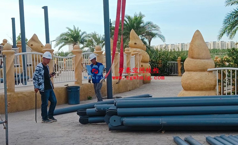 上海海昌海洋公園鋼膜結(jié)構(gòu)工程開(kāi)始施工