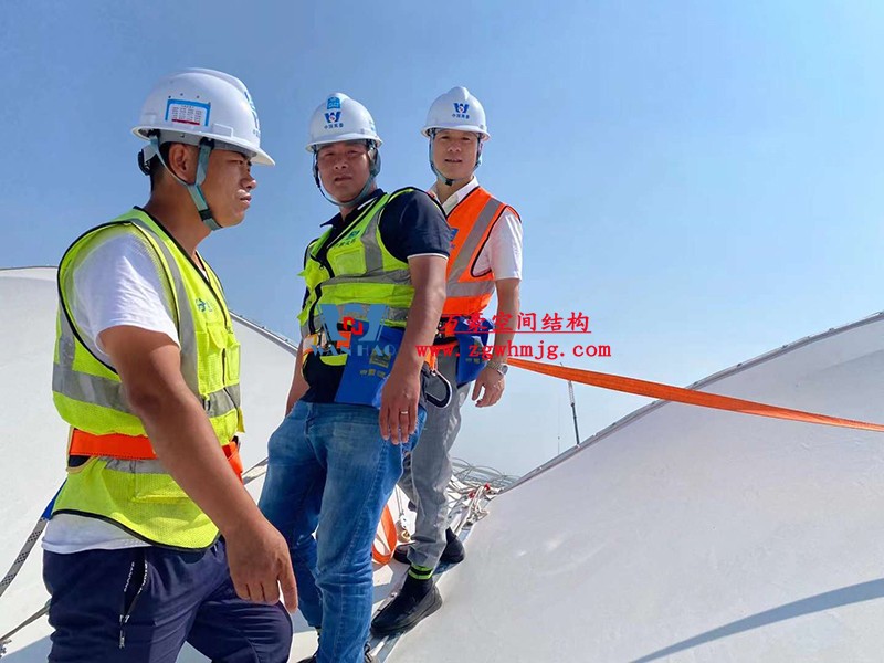 襄陽奧體中心膜結構工程膜結構安裝中