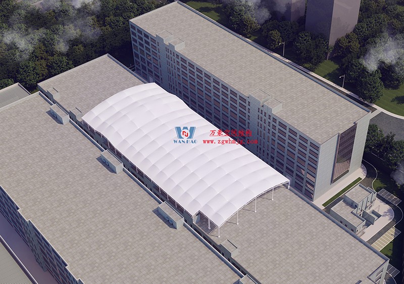 浙江真愛(ài)毯業(yè)科技有限公司廠(chǎng)房三屋面膜結(jié)構(gòu)工程完工大吉！