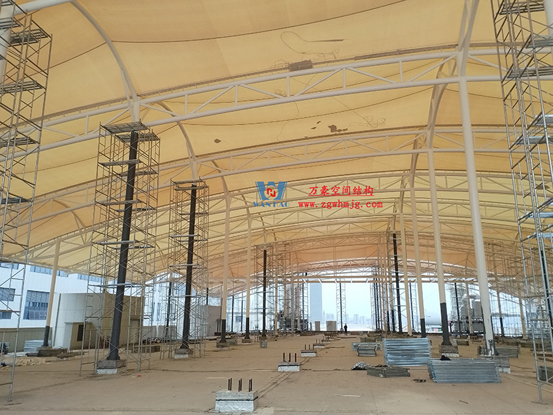 浙江真愛(ài)毯業(yè)科技有限公司廠(chǎng)房三屋面膜結(jié)構(gòu)工程完工大吉！