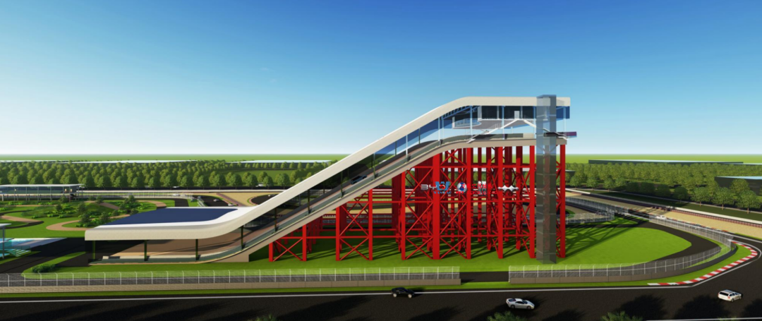 比亞迪紹興嵊州賽車場干拔沙坡觀景平臺鋼膜結(jié)構(gòu)