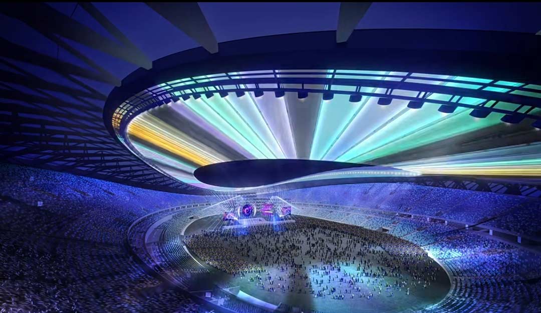 太湖之畔，華燈初上|無(wú)錫奧體中心施工加速